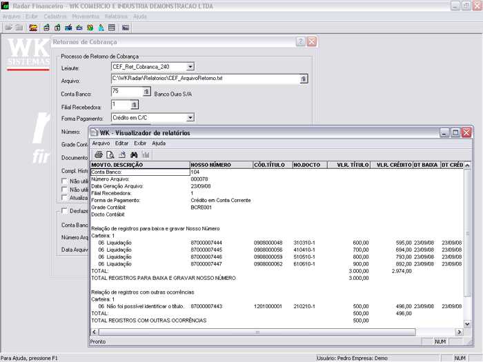 Baixa automática de arquivos magnéticos.